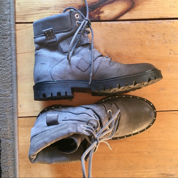 [Free People] combat riding style gray boots - Picture 2 of 8